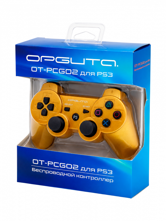 Геймпад беспроводной Bluetooth джойстик для PS3, ПК, Орбита OT-PCG02 Золотой